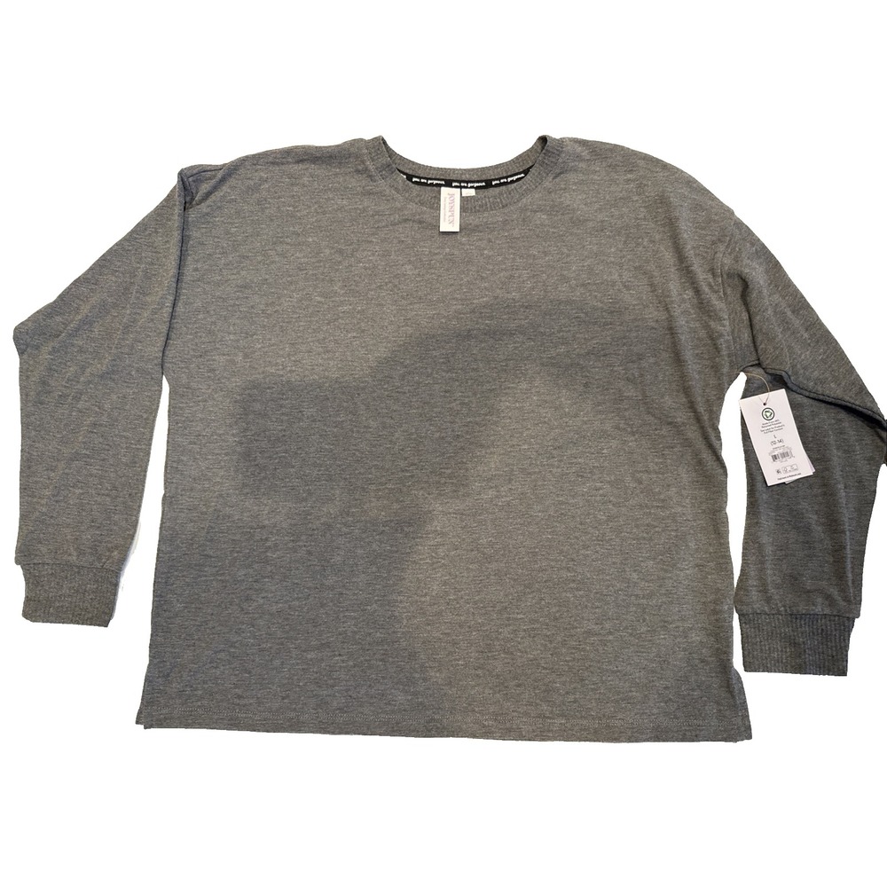 Joyspun Hacci Knit Sleep Top Women Large Gray NWT Cozy Lounge Long Sleeve